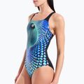 Costume da bagno intero donna arena Peacock Swim Pro Back multi green/black 4