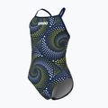 Costume da bagno intero bambino arena Fireflow Lightdrop Back navy/team navy yellow 3