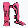 Protezioni per tibia Venum Elite Shin Exclusive per bambini neo rosa