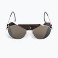 Occhiali da sole ROXY Blizzard da donna in pelle lucida argento/marrone 3