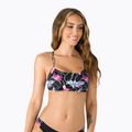 ROXY Active Bralette top costume da bagno antracite/floreale