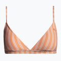 ROXY Into The Sun Fix Tiki Triangle papaya punch novelta stripe swimsuit top h