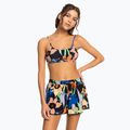 Pantaloncini da bagno donna ROXY Salty Tan antracite fiore jammin 2