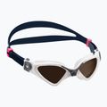 Occhialini da nuoto per bambini Aquasphere Kayenne Compact 2022 bianco/grigio/marrone polarizzato