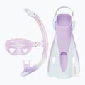 Set da snorkeling Aqualung Nabul maschera + boccaglio + pinne viola traslucido