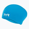 Cuffia TYR per bambini Capelli lunghi senza rughe Silicone blu