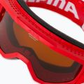 Occhiali da sci Alpina Piney rosso opaco/arancione per bambini 5