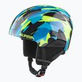 Casco da sci Alpina Pizi per bambini blu neon/verde lucido 6