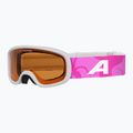 Maschera da sci per bambini Alpina Piney 2.0 white/pink matt