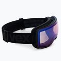 Occhiali da sci UVEX Compact V nero opaco/blu specchiato variomatic