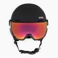 Casco da sci UVEX Wanted Visor nero opaco/rosso specchiato fumo 2