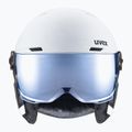 Casco da sci per bambini UVEX Rocket Visor Jr white/black matt/mirror blue/smoke 2