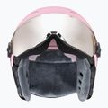 Casco da sci per bambini UVEX Rocket Visor Jr rosa confetto opaco/specchio argento/lasergold lite 3