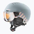 Casco da sci per bambini UVEX Rocket Visor Jr rhino/blush matt/mirror silver/lasergold lite