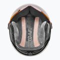 Casco da sci per bambini UVEX Rocket Visor Jr rhino/blush matt/mirror silver/lasergold lite 4