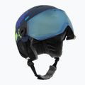 Casco da sci per bambini UVEX Rocket Visor Jr blu puzzle matt/blu specchio/fumo 9