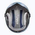 Casco da sci per bambini UVEX Rocket Visor Jr blu puzzle matt/blu specchio/fumo 4