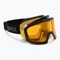 Maschera da sci UVEX Evidnt Attract V + custodia black matt/mirror green clear/yellow