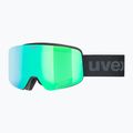 UVEX occhiali da sci per bambini Pwdr FM nero opaco/specchio verde giallo chiaro