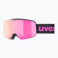 UVEX occhiali da sci per bambini Pwdr FM nero opaco/specchio rosa verde chiaro
