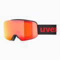 UVEX occhiali da sci per bambini Pwdr FM nero opaco/rosso specchiato arancione chiaro