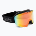 Occhiali da sci UVEX Evidntract S V + custodia nero opaco/specchio arcobaleno chiaro 2