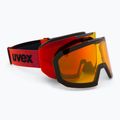 UVEX Evidnt Attract + custodia nero opaco/rosso specchiato arancione chiaro