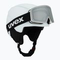 Casco da sci per bambini UVEX Viti Set + occhiali Speedy Pro white matt/mirror silver/green/clear 9