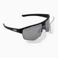 UVEX Axos Set nero opaco/argento specchiato/occhiali da sole trasparenti