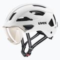 Casco da bici UVEX Stride Visor bianco opaco/litemirror argento