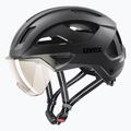 Casco da bici UVEX Stride Visor nero opaco/litemirror argento