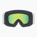 Maschera da sci per bambini UVEX Pwdr FM white matt/mirror rainbow/green/clear 3