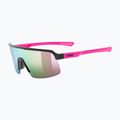 Occhiali da sole per bambini UVEX Dyrt Jr black pink mat/mirror pink