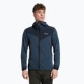 Felpa trekking uomo Salewa Agner Hybrid PL/DST FZ Hoody navy blazer melange