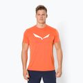 Maglietta da trekking Salewa Solidlogo Dry rosso/arancio melange da uomo