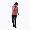 Felpa da trekking Salewa donna Puez Hybrid PL FZ Hoody malva-mood melange/corallo fluo
