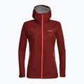 Giacca da pioggia Salewa da donna Puez Aqua 3 PTX syrah/fluo coral 3