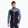 Felpa trekking da uomo Salewa Puez Hybrid PL FZ navy blazer melange/arancio fluo