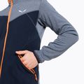 Felpa trekking da uomo Salewa Puez Hybrid PL FZ navy blazer melange/arancio fluo 4