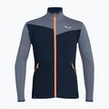 Felpa trekking da uomo Salewa Puez Hybrid PL FZ navy blazer melange/arancio fluo 5
