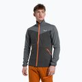 Felpa trekking Salewa da uomo Puez Hybrid PL FZ onyx melange/arancio fluo