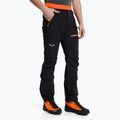 Pantaloni softshell Salewa da uomo Sella DST Lights nero/arancio fluo