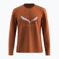 Maglia a maniche lunghe da uomo Salewa Solidlogo Dry bombay brown