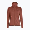 Felpa da trekking da donna Salewa Agner Hybrid PL/DST FZ Hoody etruscan red melange