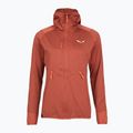 Felpa da trekking da donna Salewa Agner Hybrid PL/DST FZ Hoody etruscan red melange