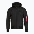 Giacca Alpha Industries da uomo MA-1 TT con cappuccio bicolore nero/nero 3