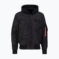 Giacca Alpha Industries da uomo MA-1 TT con cappuccio bicolore nero/nero 3