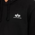 Alpha Industries Uomo Felpa con cappuccio Basic Small Logo nero 6