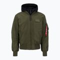 Giacca Alpha Industries MA-1 D-Tec da uomo verde scuro/nero