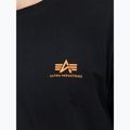 Alpha Industries Basic Small Logo T-shirt uomo nero/arancio neon 4